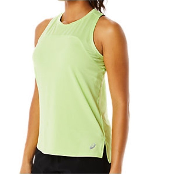 ASICS women’s running tank medium running tank lime yellow bright Nwt - Picture 1 of 9